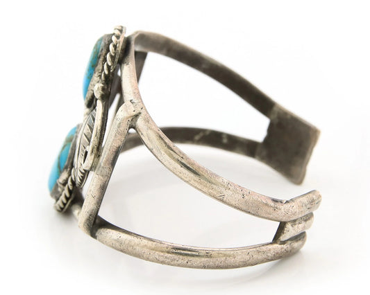 Navajo Cuff Bracelet Sterling Silver Natural Turquoise Native Vintage
