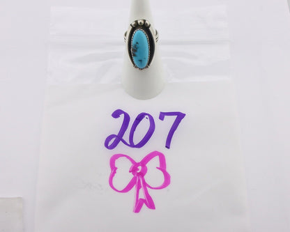 Navajo Ring .925 Silver Sleeping Beauty Turquoise Signed SkyStone Creations C80s