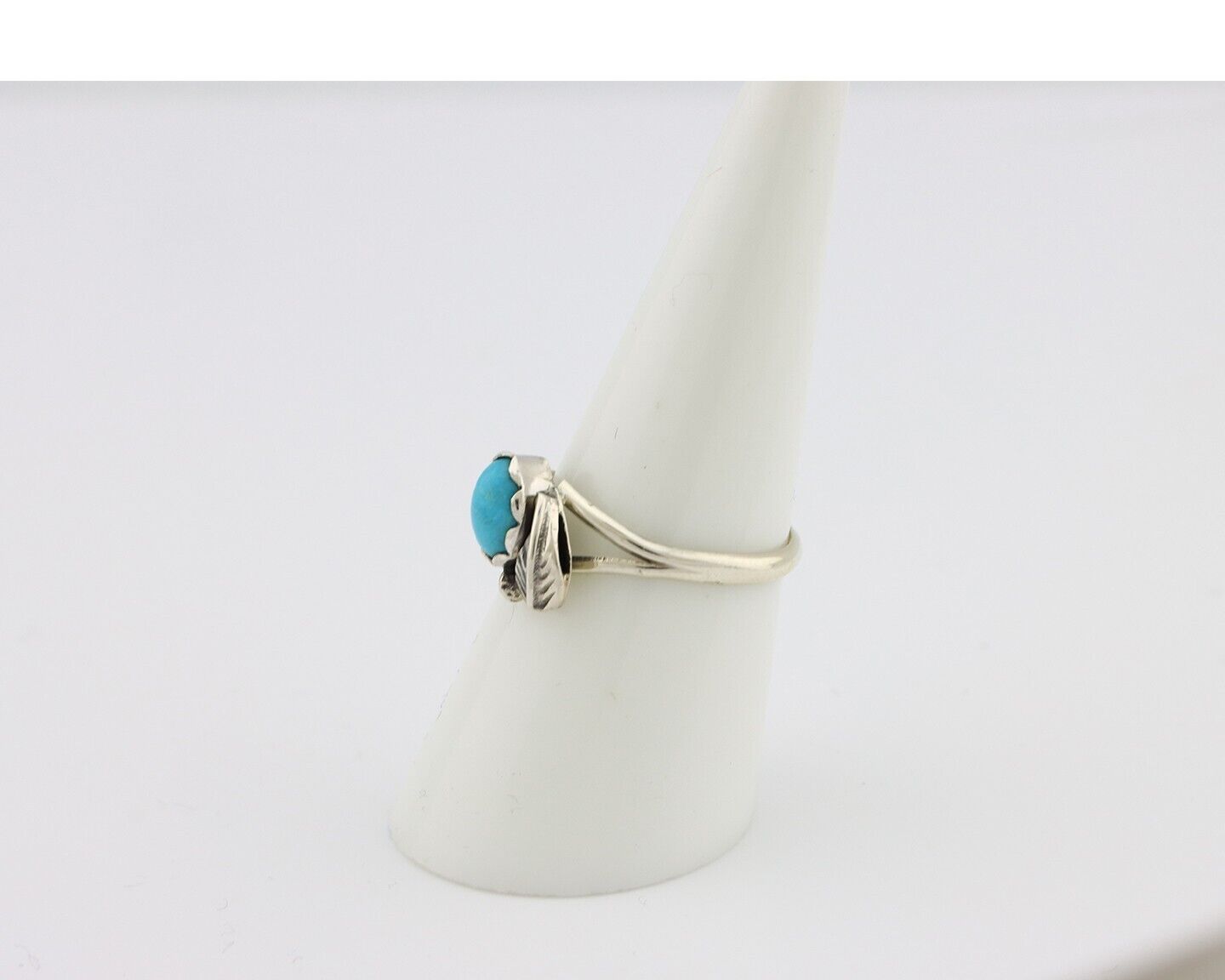 Navajo Ring .925 Silver Sleeping Beauty Turquoise Native American Artist C.80's