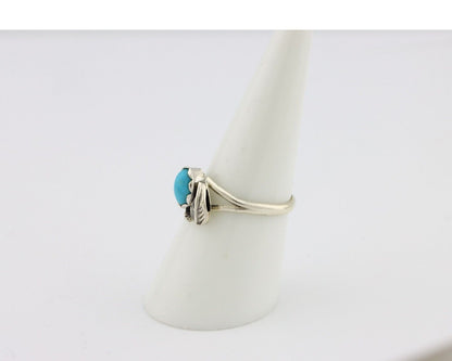 Navajo Ring .925 Silver Sleeping Beauty Turquoise Native American Artist C.80's