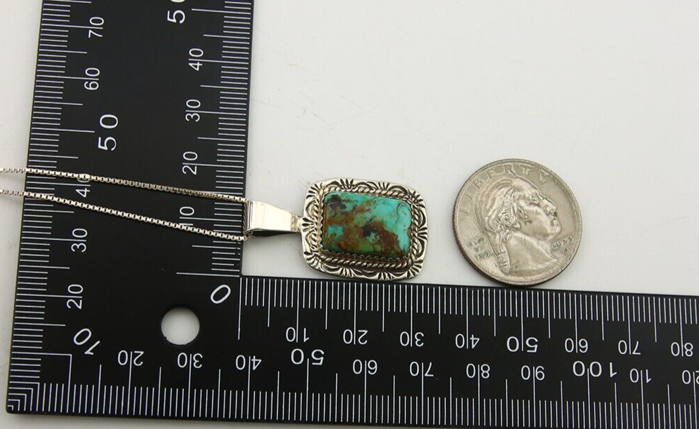 Navajo Necklace 925 Silver Natural Turquoise Artist Signed Lawrence Baca C.80's