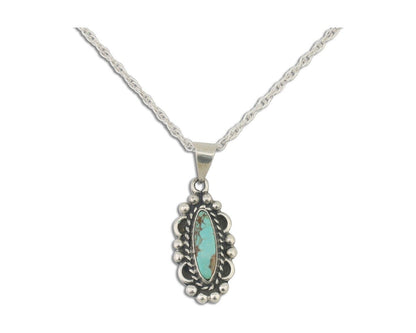Navajo Necklace 925 Silver Natural Turquoise Native American Artist C.80's