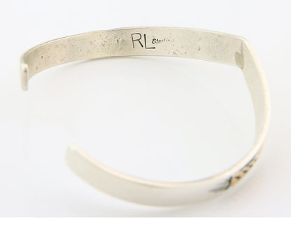 Navajo Cuff Bracelet Sterling Silver & Gold Vintage Signed RL