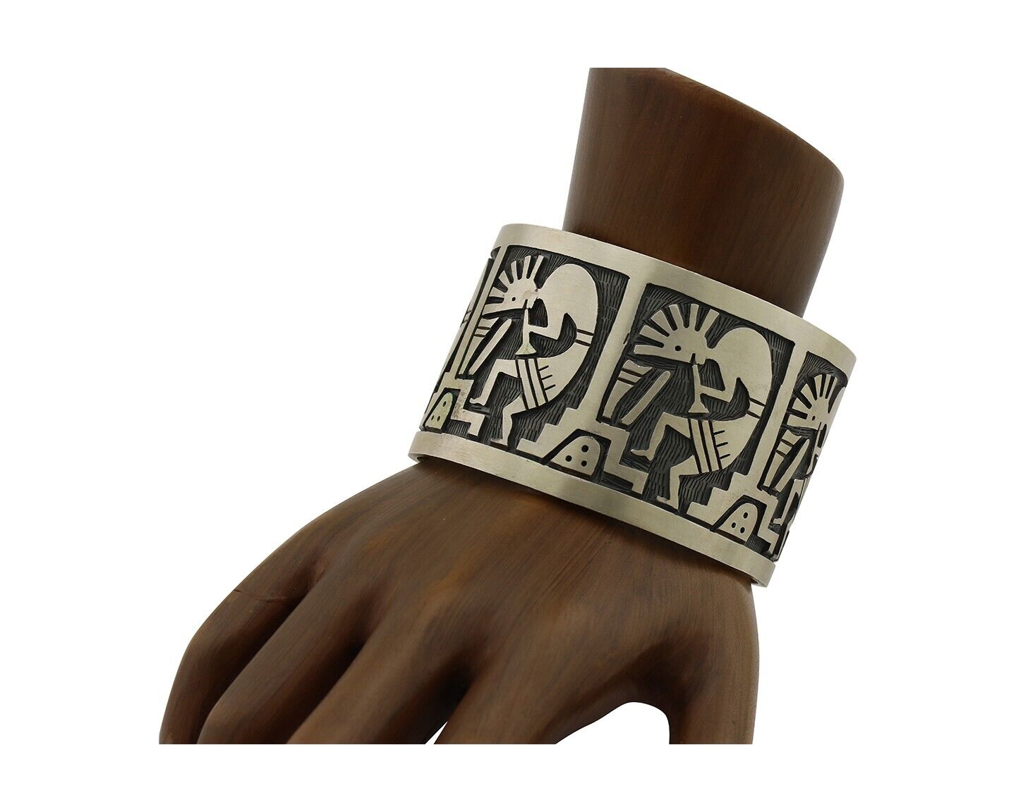 Navajo Kokopelli Bracelet 925 Silver Native American Artist Handmade C.80's