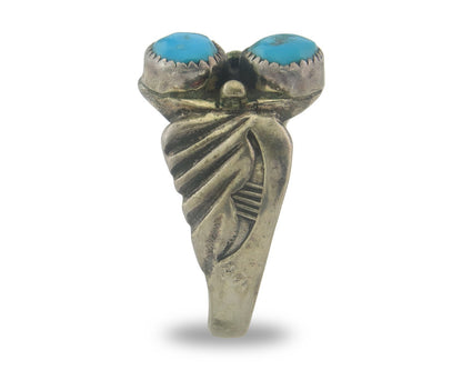 Men Navajo Ring Sterling Silver Authentic Vintage Turquoise Size 11.0