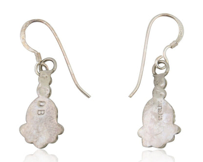 Navajo Earrings 925 Silver Blue Turquoise Artist Signed DB C.80's