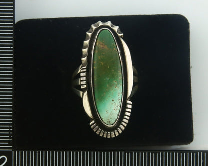 Navajo Ring 925 Sterling Royston Turquoise Native Artist C.80's Size 7.75