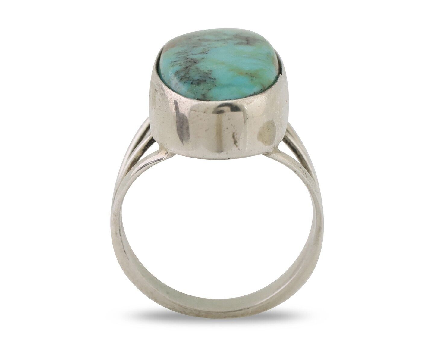 Navajo Ring 925 Silver Blue Gem Turquoise Native American Artist C.80's