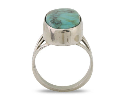 Navajo Ring 925 Silver Blue Gem Turquoise Native American Artist C.80's
