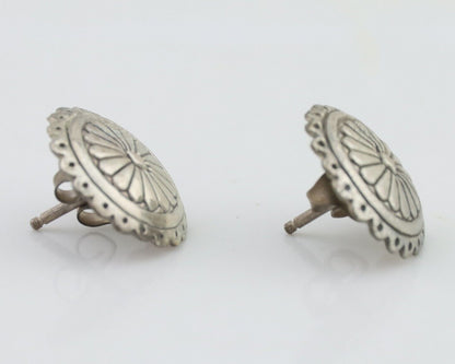 Navajo Small Shield Earrings 925 Silver Native American Artist C.80's