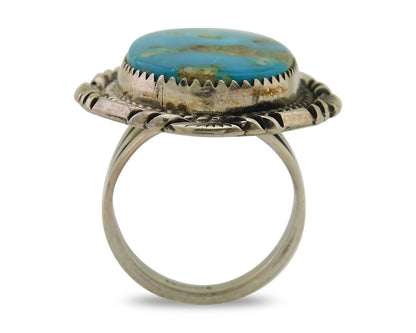 Navajo Ring 925 Sterling Silver Turquoise Signed Mike Begay C.80's