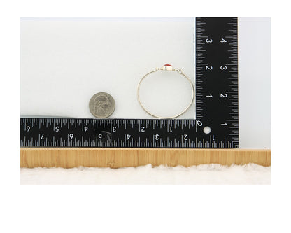 Navajo Bracelet Sterling Silver Natural Red Coral Artist Signed Sunrise