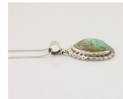 Navajo Necklace 925 Silver Natural Turquoise Signed Sunset C.85