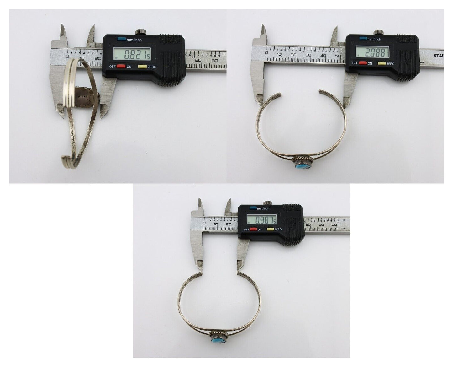 Navajo Bracelet 925 Silver Sleeping Beauty Turquoise Native American C.80's