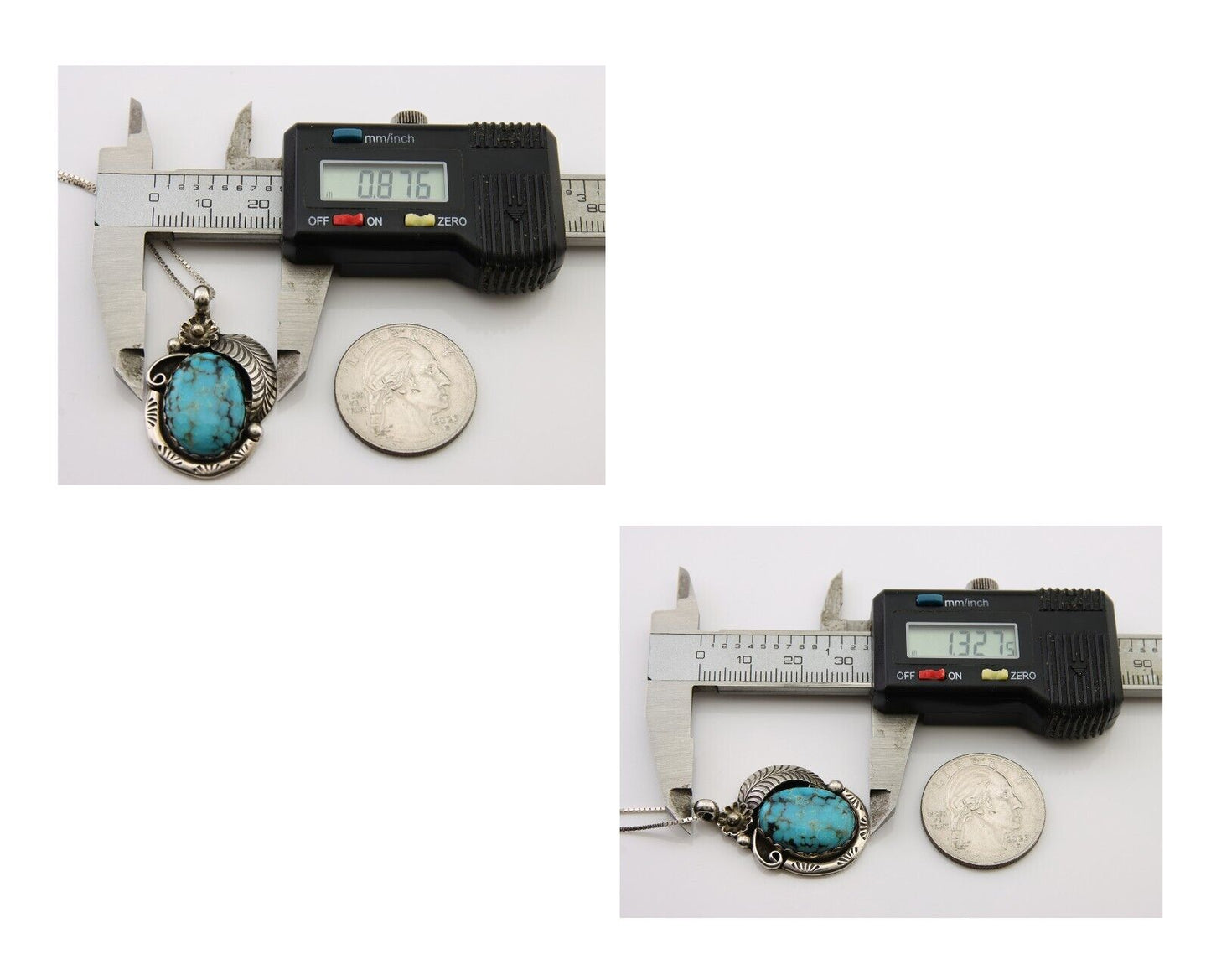 Navajo Necklace 925 Silver Natural Spiderweb Turquoise Native Artist C.80's