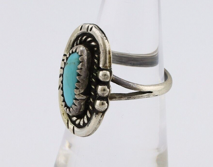 Navajo Ring 925 Silver Natural Blue Turquoise Native American Artist C.80's