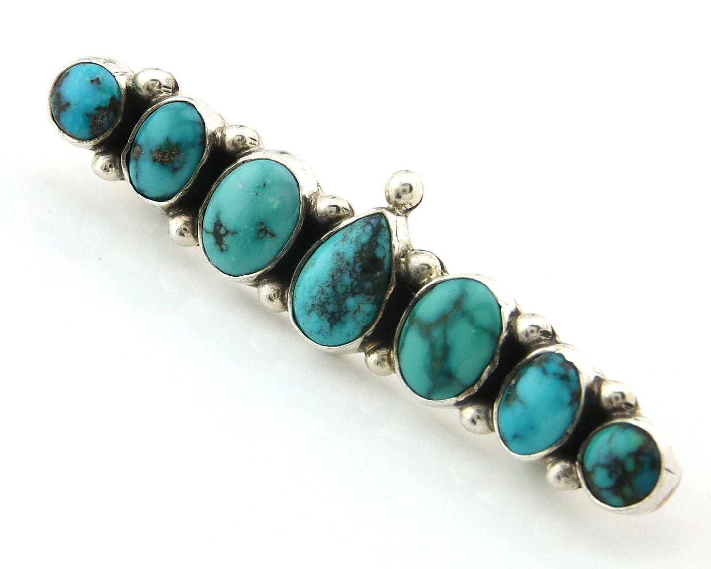 Navajo Handmade Pin Sterling Silver Turquoise Vintage Artist