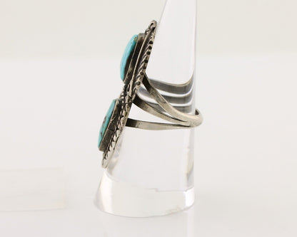 Navajo Handmade Ring 925 Silver Natural Tuquoise Native American Artist C.80's