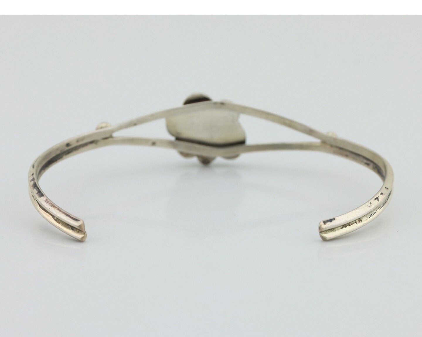 Navajo Bracelet 925 Silver Sleeping Beauty Turquoise Native American Artist C80s