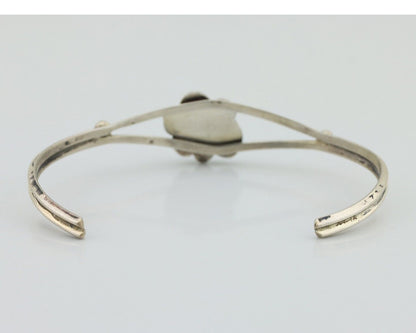 Navajo Bracelet 925 Silver Sleeping Beauty Turquoise Native American Artist C80s