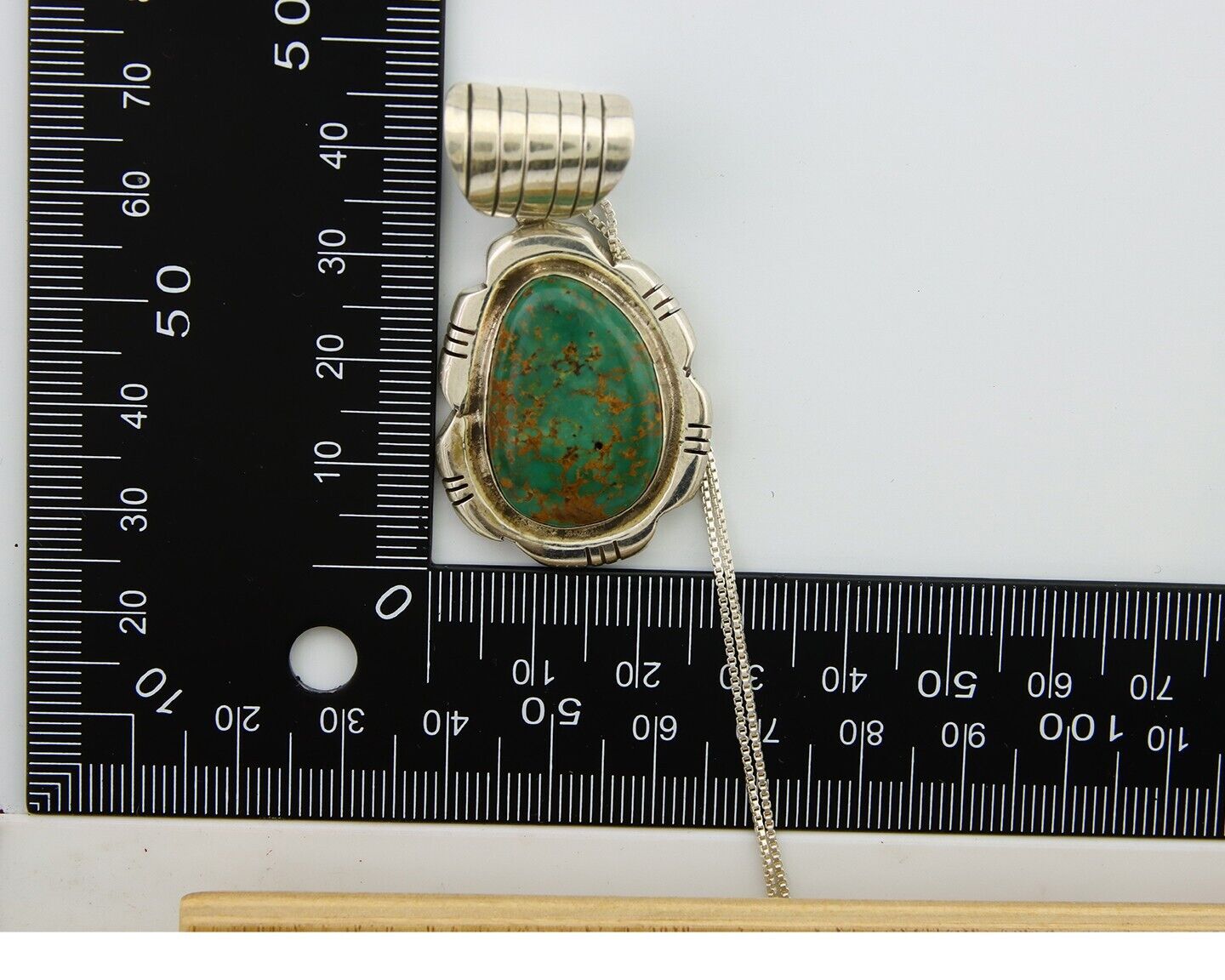 Navajo Necklace 925 Silver Natural Turquoise Handmade Signed FT C.80's