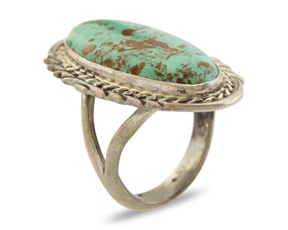 Navajo Ring 925 Sterling Turquoise Signed Billie Eagle C.80's Size 7.75