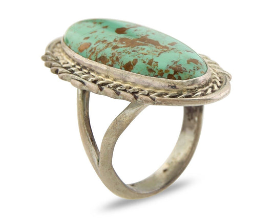 Navajo Ring 925 Sterling Turquoise Signed Billie Eagle C.80's Size 7.75