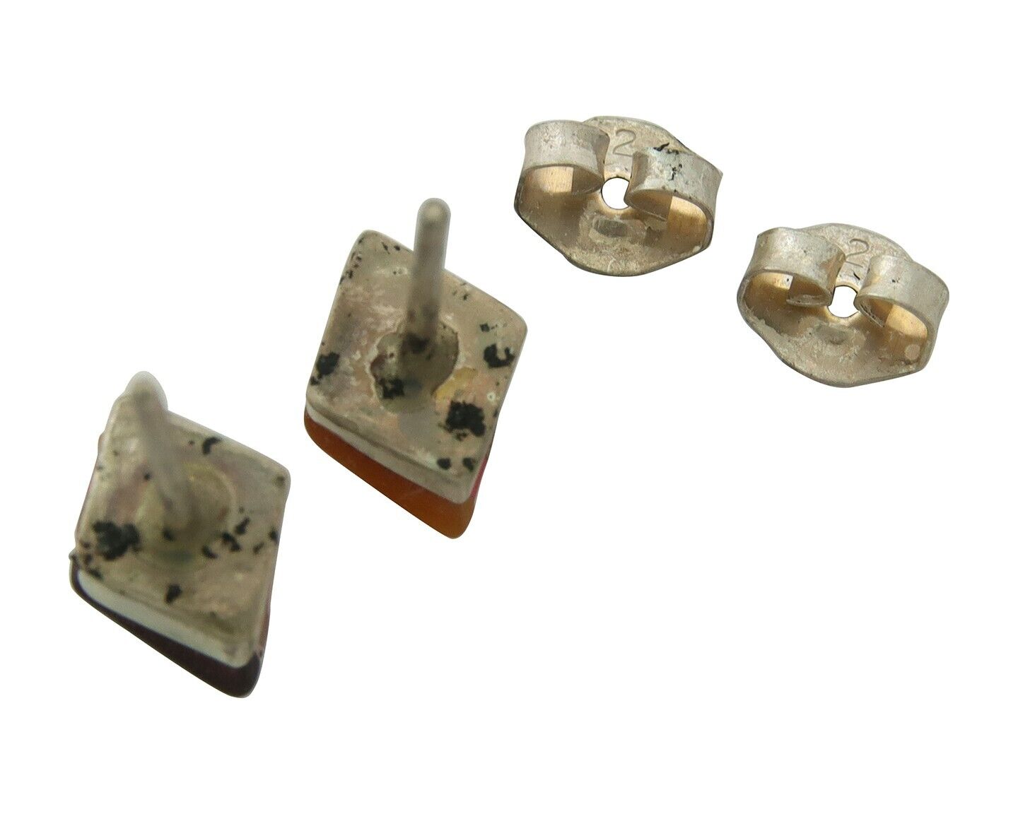 Navajo Earrings 925 Silver Natural Gemstone Native American Artist C.80's