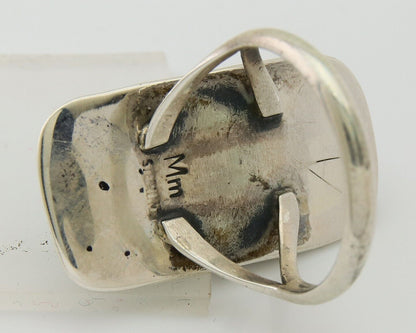 Navajo Ring .925 Sterling Silver Turquoise Artist Signed Mm C.80's