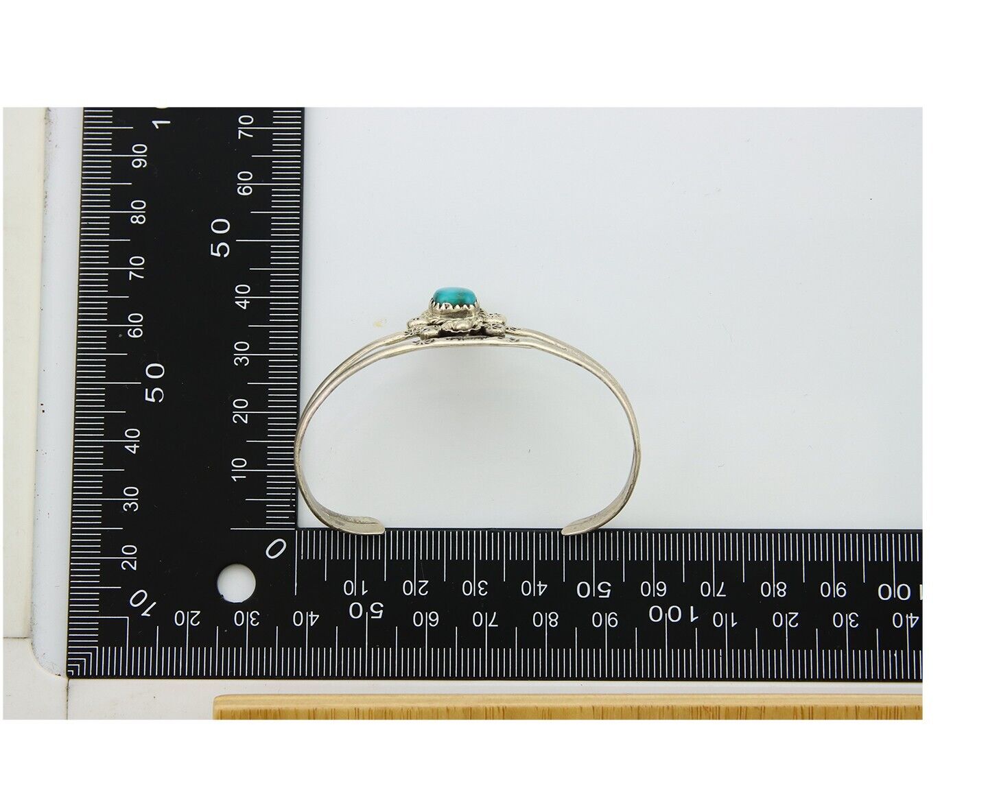 Navajo Cuff Bracelet 925 Silver Turquoise Cuff Native American Artist C.80's