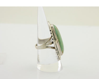 Navajo Ring 925 Silver Green Turquoise Native American Artist C.80's