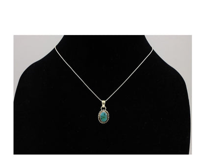 Navajo Necklace 925 Silver Natural Kingman Turquoise Native Artist C.2008
