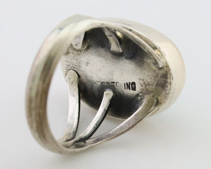 Navajo Ring 925 Silver Turquoise Native American Artist Size 8.0 C.80's