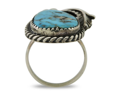 Navajo Ring 925 Silver Turquoise Artist Signed IJC C.80's