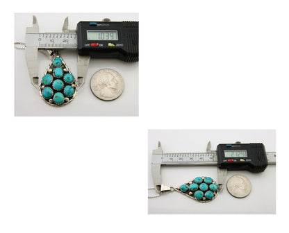 Navajo Necklace 925 Silver Natural Blue Turquoise Artist Signed B Yazzie C.80's