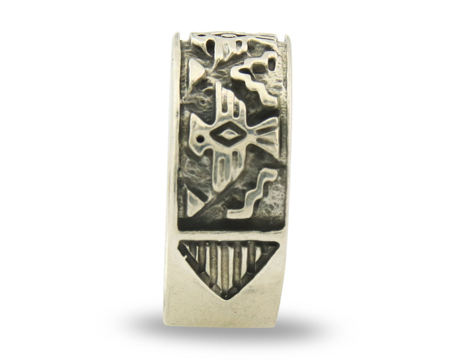 Navajo Band Ring Sterling Silver Vintage Authentic Signed BSM Size 5.0