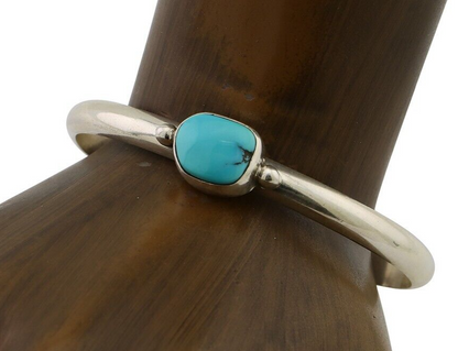 Navajo Cuff Bracelet 925 Silver Natural Blue Turquoise Native American C.80's