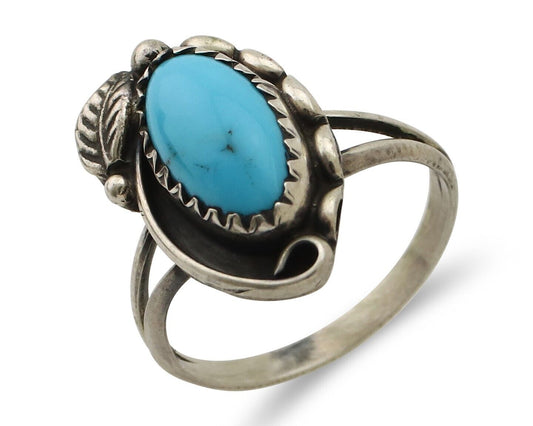 Navajo Ring 925 Silver Turquoise Artist Signed SkyStone Creations C.80's
