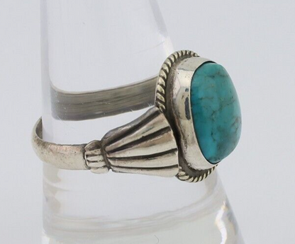 Navajo Handmade Ring 925 Silver Blue Turquoise Native American Artist C.80's