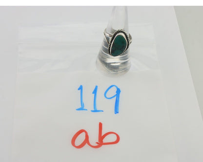 Navajo Ring 925 Silver Blue Gem Turquoise Artist Signed Rabbit Stick C.80's