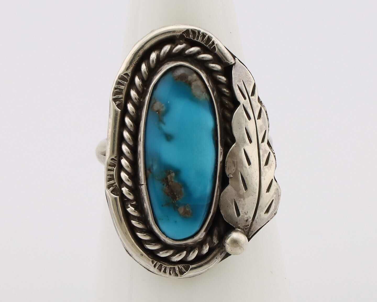 Navajo Handmade Ring 925 Silver Turquoise Native American Artist C.80's
