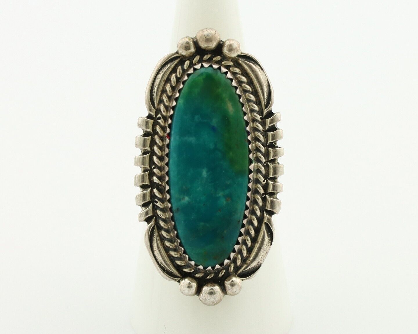 Navajo Ring 925 Silver Natural Blue Turquoise Native American Artist C.80's