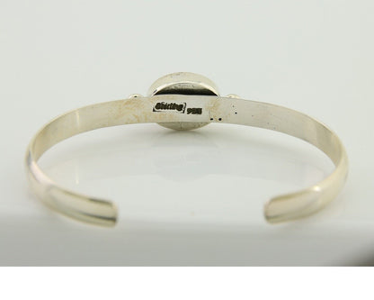 Navajo Cuff Bracelet Blue Turquoise 925 Silver Native American Artist C.80's