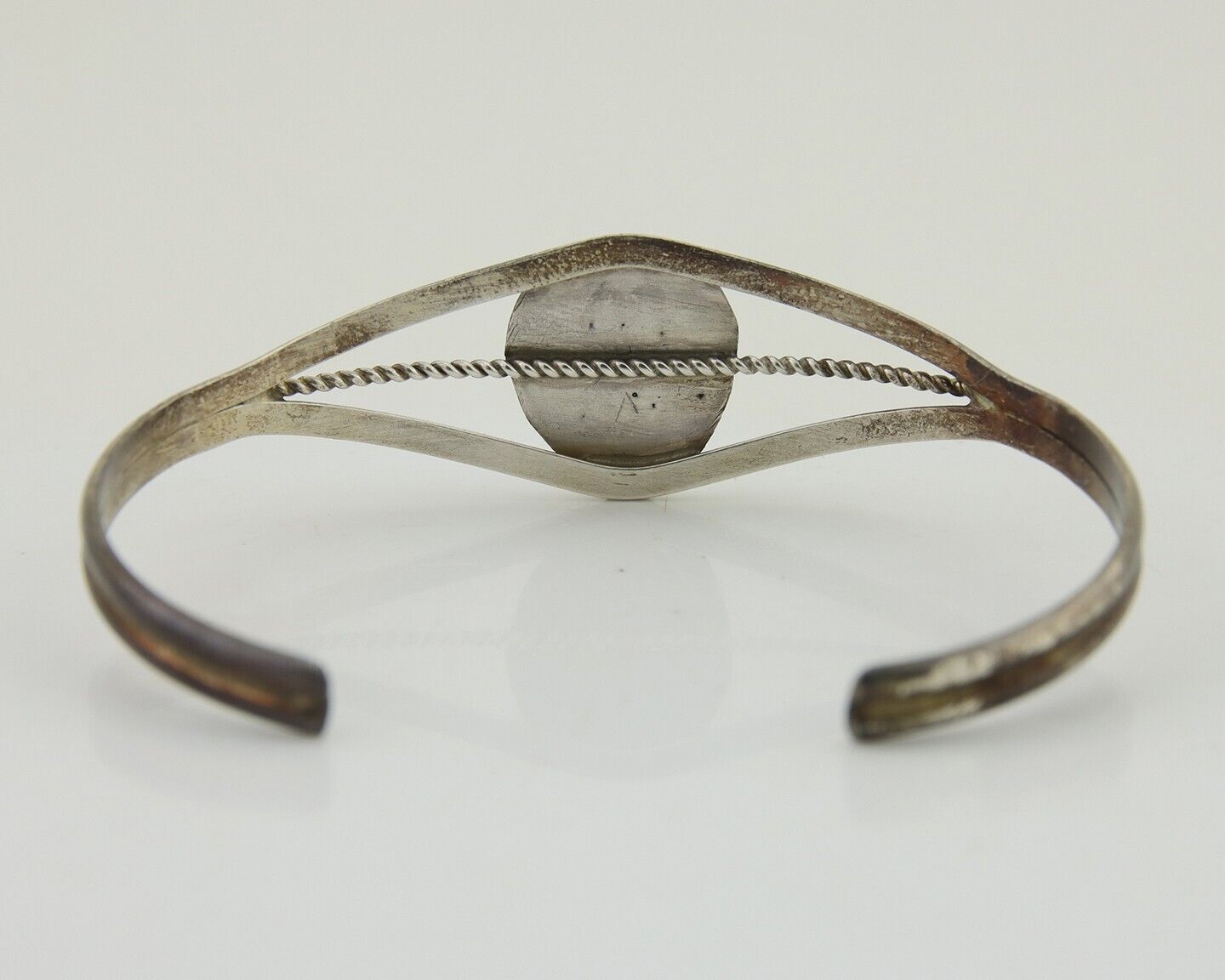 Navajo Paw Bracelet 925 Silver Blue Turquoise Native American Artist C.80's