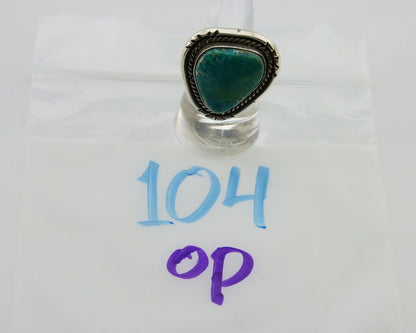 Navajo Ring 925 Silver Blue Turquoise Native American Artist C.80's