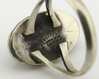 Navajo Ring .925 Silver Natural Turquoise Artist Signed Native American C.80's