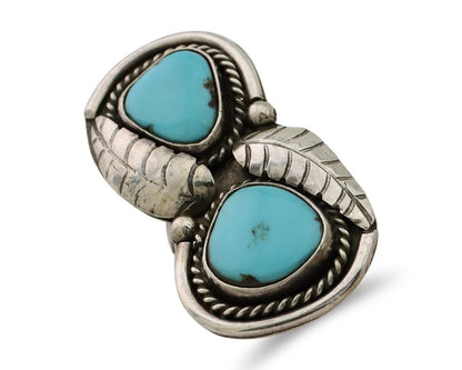 Navajo Handmade Ring 925 Silver Natural Tuquoise Native American Artist C.80's