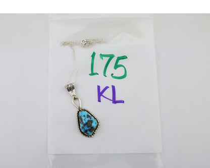 Navajo Necklace 925 Silver Natural Blue Turquoise Artist Tony Guerro C.80's