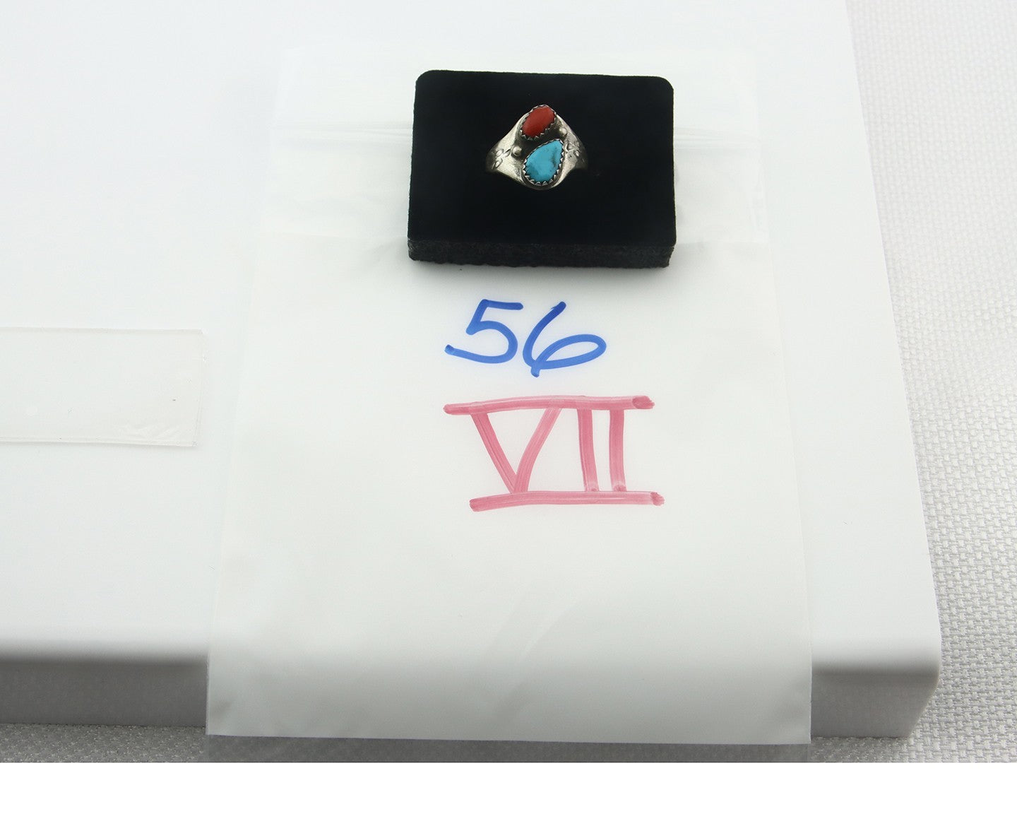 Vintage Navajo Ring 925 Sterling Silver Natural Gemstone Authentic Size 8.75