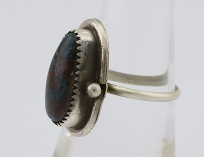 Navajo Ring 925 Silver Natural Turquoise Signed Henrietta Yesele C.80's